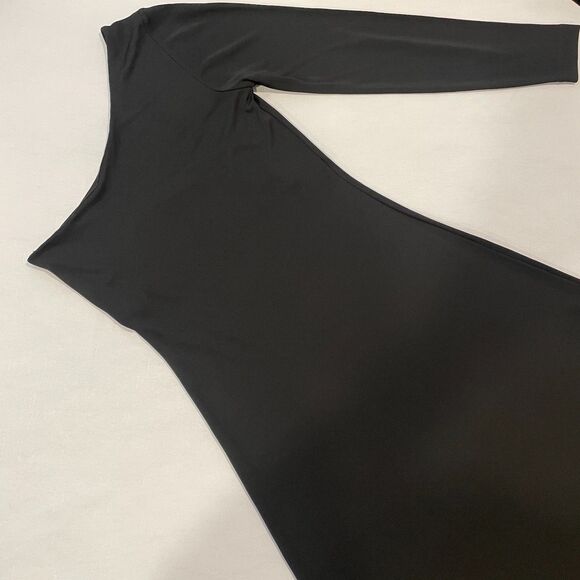 ~ Lauren Ralph Lauren S 1-Shoulder Maxi Dress Black A-line Fit&Flare Long Sleeve - Picture 11 of 15